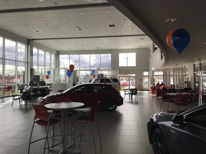 Burien Toyota service center interior near Seattle — comfortable customer lounge while you wait